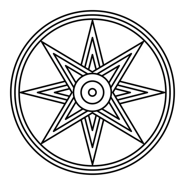 Символ Звезды Иштара Инанны Известной Звезда Венеры Обычно Изображается Восемью — стоковый вектор