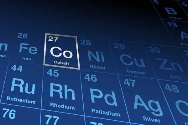 Element Kobalt Periodensystem Der Elemente Ferromagnetisches Übergangsmetall Mit Dem Elementsymbol — Stockvektor