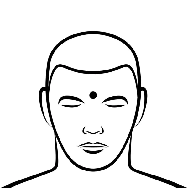 Urna Mata Ketiga Simbol Dahi Dalam Seni Dan Budaya Buddha - Stok Vektor