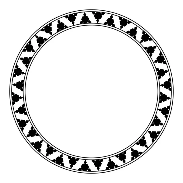 Toothed Triangle Pattern Circle Frame Black Triangles Arranged Alternately Cut — Stockvektor