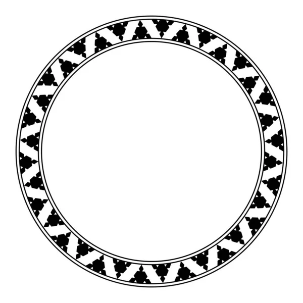 Toothed Triangle Pattern Circle Frame Black Triangles Arranged Alternately Cut — Stockvektor