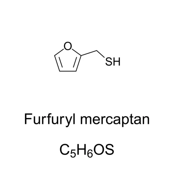 Furfuryl Mercaptan Aroma Café Tostado Fórmula Química Estructura Furan Ilmetanetiol — Archivo Imágenes Vectoriales