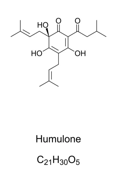 Humulona Fórmula Química Estructura También Ácido Lúpulo Ácido Amargo Tipo — Archivo Imágenes Vectoriales