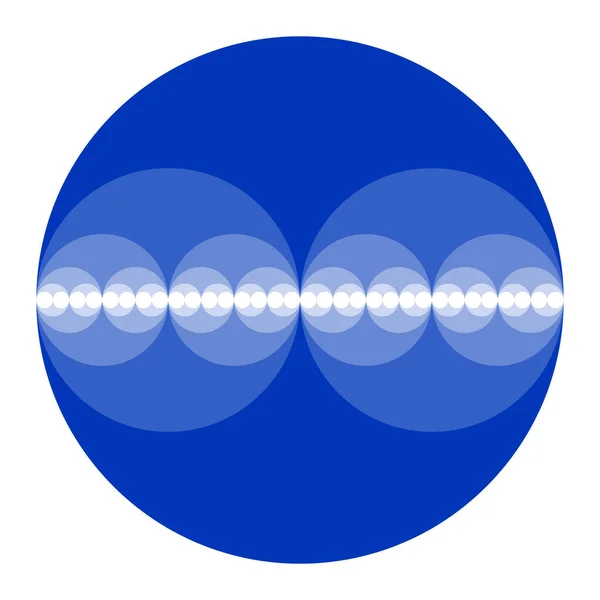 Blue Circles Forming Binary Sequence Circles Halved Diameters Showing Power — Stock Vector