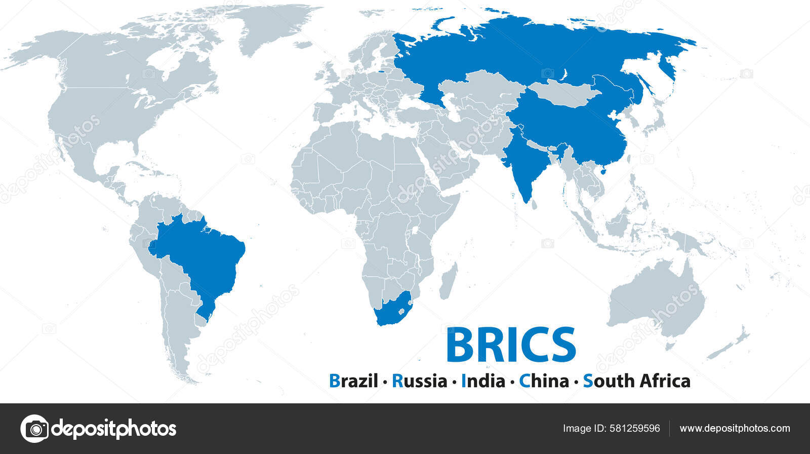 Depositphotos 581259596 Stock Illustration Brics Member States Political Map 