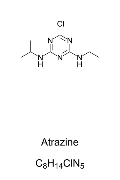 Atrazina Fórmula Química Estructura Herbicida Utilizado Para Prevenir Aparición Malezas — Archivo Imágenes Vectoriales