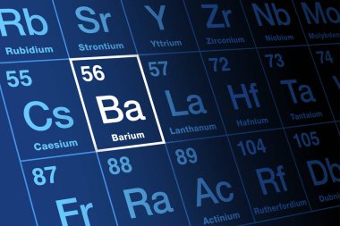 Baryum, elementlerin periyodik tablosunda. Alkali toprak metali, sembolü Ba ve atom numarası 56. Baryum sülfat, insan gastrointestinal bölgesini görüntülemek için X-ışını radyokontrast maddesi olarak kullanılır..