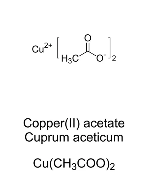 Copper Acetate Chemical Formula Homeopathy Cuprum Aceticum Also Known Verdigris — Archivo Imágenes Vectoriales