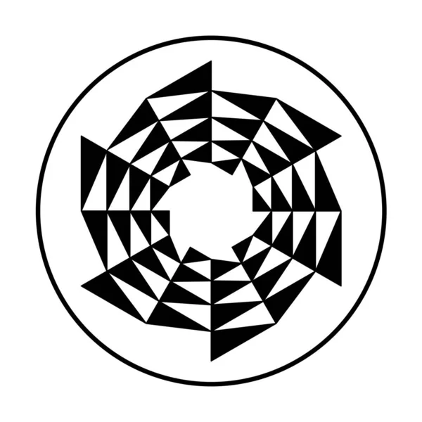 Κυκλικό Πριόνι Σχήμα Λεπίδας Τρίγωνο Κύκλο Μαύρα Τρίγωνα Σχηματίζοντας Μια — Διανυσματικό Αρχείο