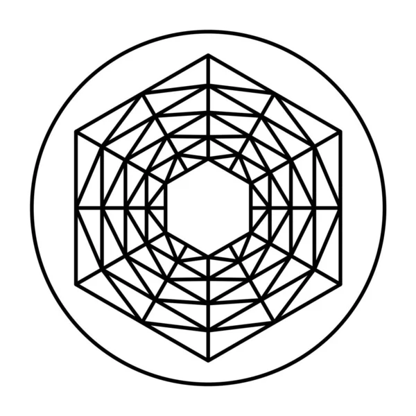 Grid Pattern Symmetrical Hexagonal Shape Circle Five Hexagons Placed Each — 스톡 벡터