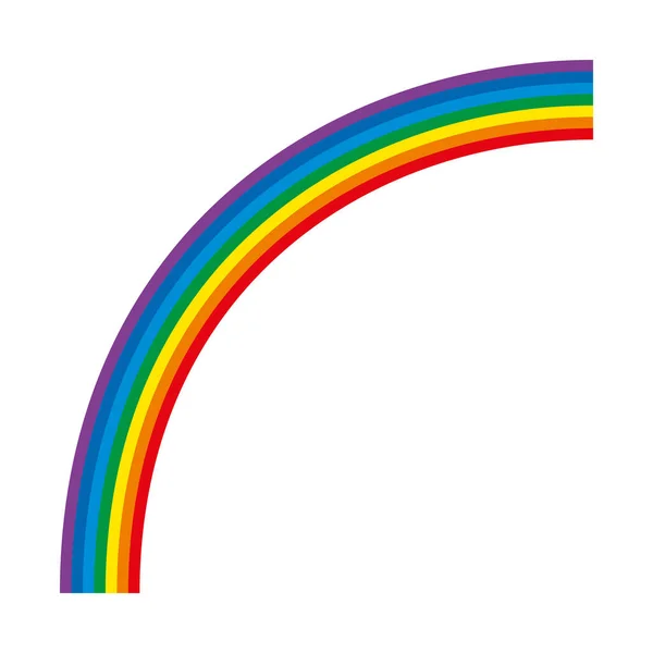 Rainbow Multicolored Quarter Circle Arc Seven Bent Color Bars Spectrum — Stockový vektor