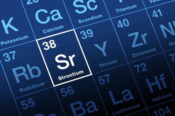 Strontium Periodic Table Elements Alkaline Earth Metal Chemical Element Atomic — Vetor de Stock