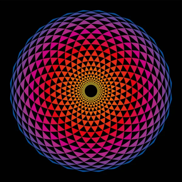Красочная Сферическая Фигура Фибоначчи Арки Расположены Спиральной Форме Скрещенные Кругами — стоковый вектор