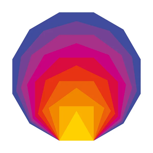 Colorful Convex Regular Polygons Placed Each Other Equiangular Equilateral Polygons — Stockový vektor