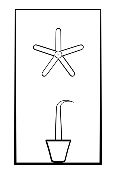 Seba Star Incense Burner Rectangle Frame Symbol Star Circle Representing — 스톡 벡터