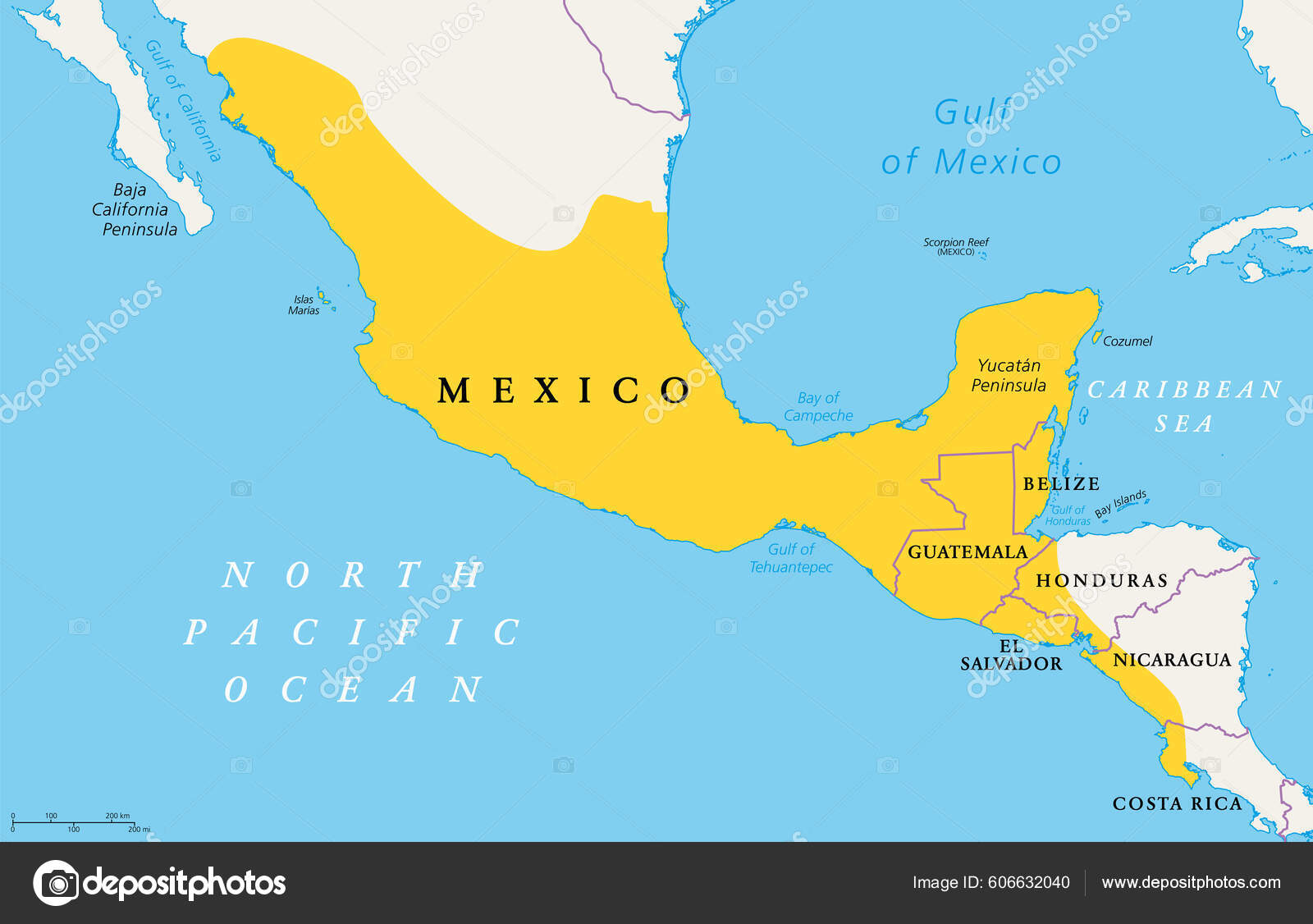 Lage Mesoamerikas Politische Landkarte Historische Region Und
