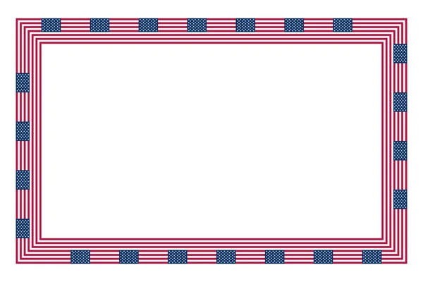 Vlag Van Verenigde Staten Rechthoek Frame Grens Gemaakt Van Het — Stockvector