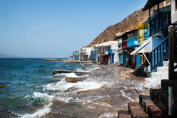 Tradycyjnej, rybackiej miejscowości na milos island, Grecja — Zdjęcie stockowe