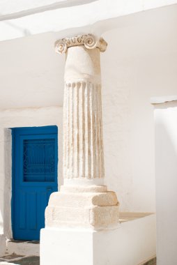 Traditional greek ionian pillar on Sifnos island, Greece clipart