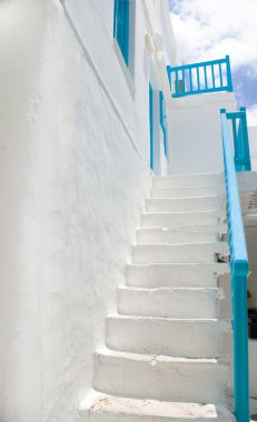 geleneksel Yunan alley mykonos island, Yunanistan