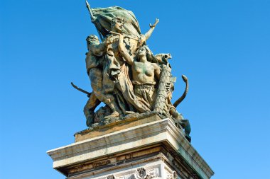 Bronze statue front of Capitolio, Rome, Italy clipart