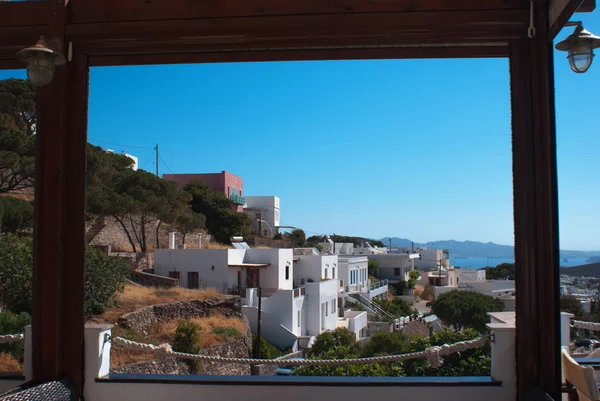 plaka Köyü milos island, Yunanistan'ın panoramik manzarasını