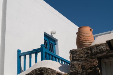 geleneksel Yunan evde mykonos island, Yunanistan