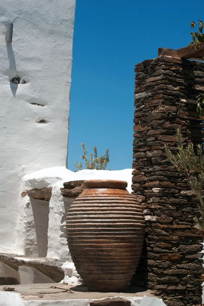 Traditional greek decoration on Sifnos island, Greece — Stock Photo, Image