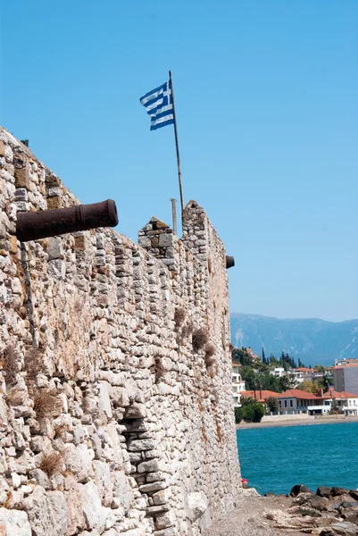 Muralla exterior del castillo en Nafpaktos Grecia central — Foto de Stock