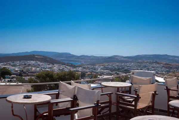 Panoramisch uitzicht van plaka dorp op milos eiland, Griekenland — Stockfoto