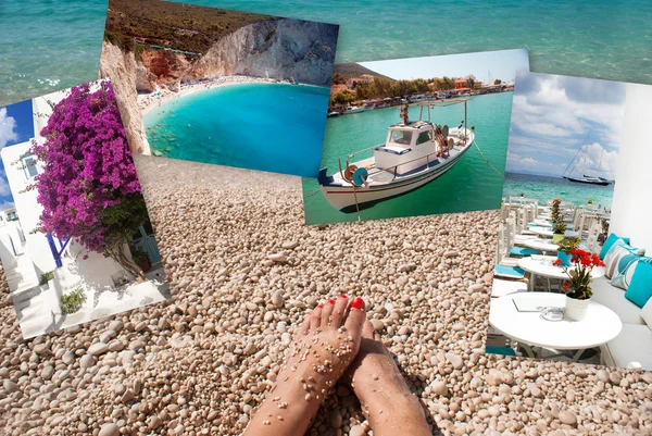 Conjunto de fotos de verão de ilhas gregas, Grécia — Fotografia de Stock
