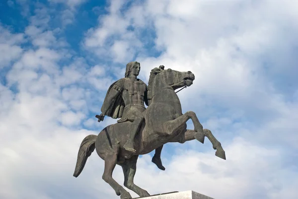 Staty av alexander stort i thessaloniki city, Grekland — Stockfoto