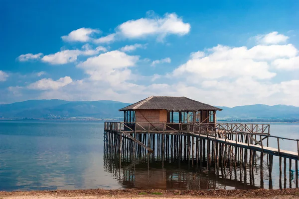 Типичный лагунный дом в районе doiranii Греция Стоковое Фото