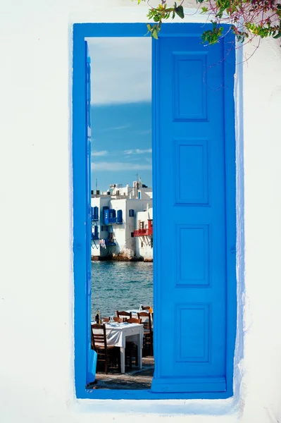 Maison grecque traditionnelle sur l'île de Mykonos, Grèce — Photo