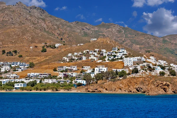 Panoramisch uitzicht van traditioneel dorp op paros island, Griekenland — Stockfoto