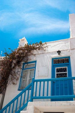 eski geleneksel Yunan ev mykonos island, Yunanistan