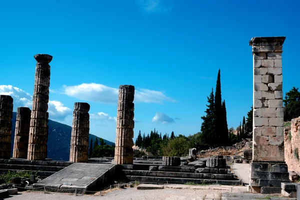 Yunanistan delphi oracle sit alanı, Apollon Tapınağı — Stok fotoğraf