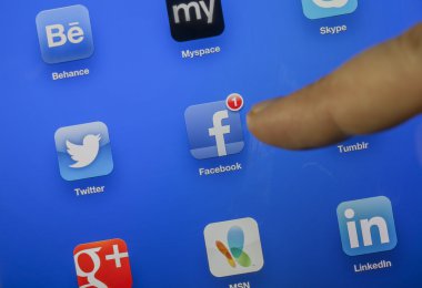 facebook simgesi dokunmak eldir