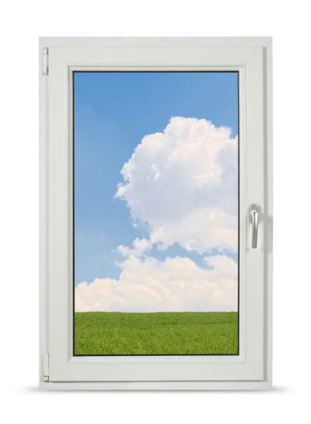 PVC okna s ořezovou cestou — Stock fotografie