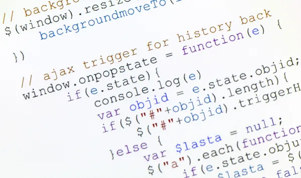 Codice javascript generico della pagina web — Foto Stock