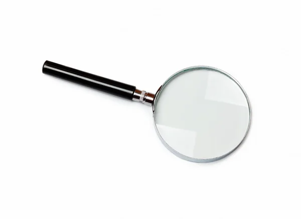 Magnifying glass on white blank background — Stock Photo, Image