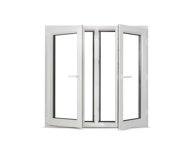 beyaz zemin üzerine PVC windows