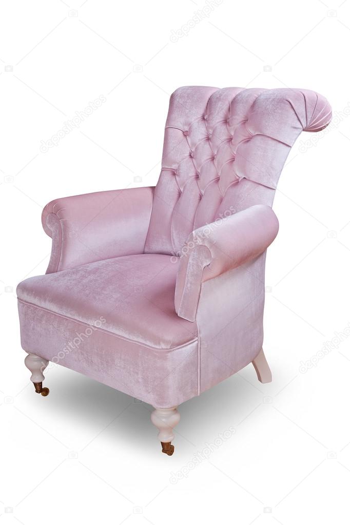 Light Pink Velvet Vintage Armchair On White Background Stock Photo Light Pink Velvet Vintage Armchair On White Background Stock Photo