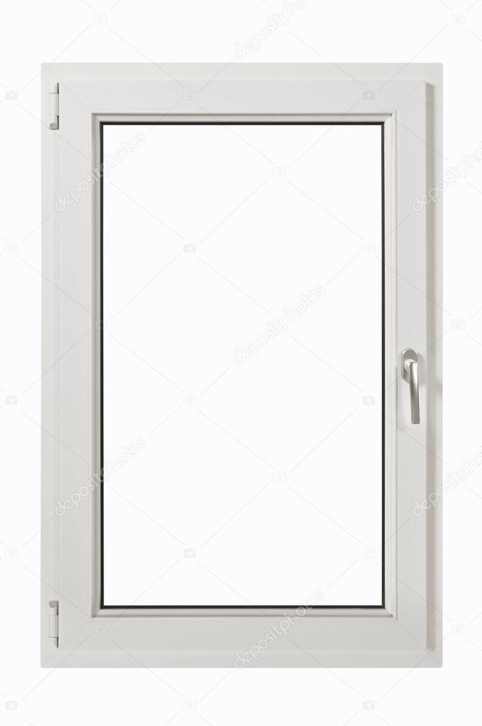 White pvc window with clipping path