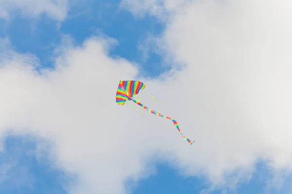 Tęcza latawca w pochmurne niebo — Zdjęcie stockowe