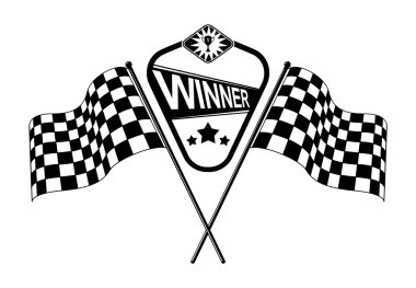 Vector checkered race flags clipart
