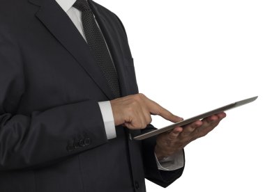 Dijital tablet bilgisayar kullanarak iş adamı