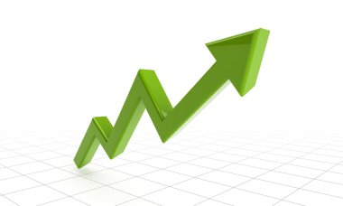 Izgaralar üzerinde yeşil başarı oku