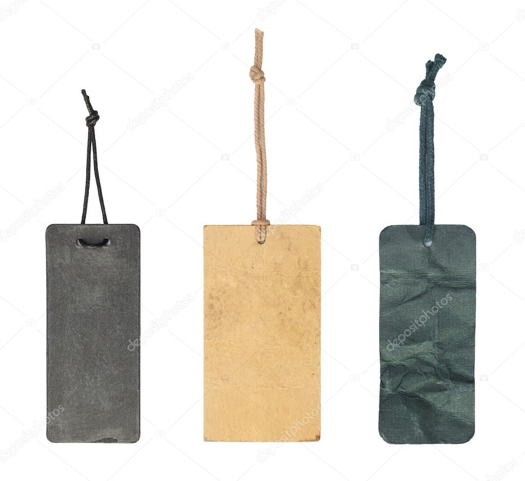 Blank vintage tags with clipping path