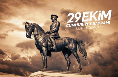Tarihi Zafer Anıtı, Zafer Aniti, binici Mustafa Kemal Atatürk. 29 Ekim Cumhuriyet Bayrami Kutlu Olsun 